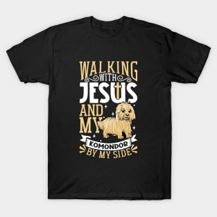 Jesus and dog - Komondor T-Shirt